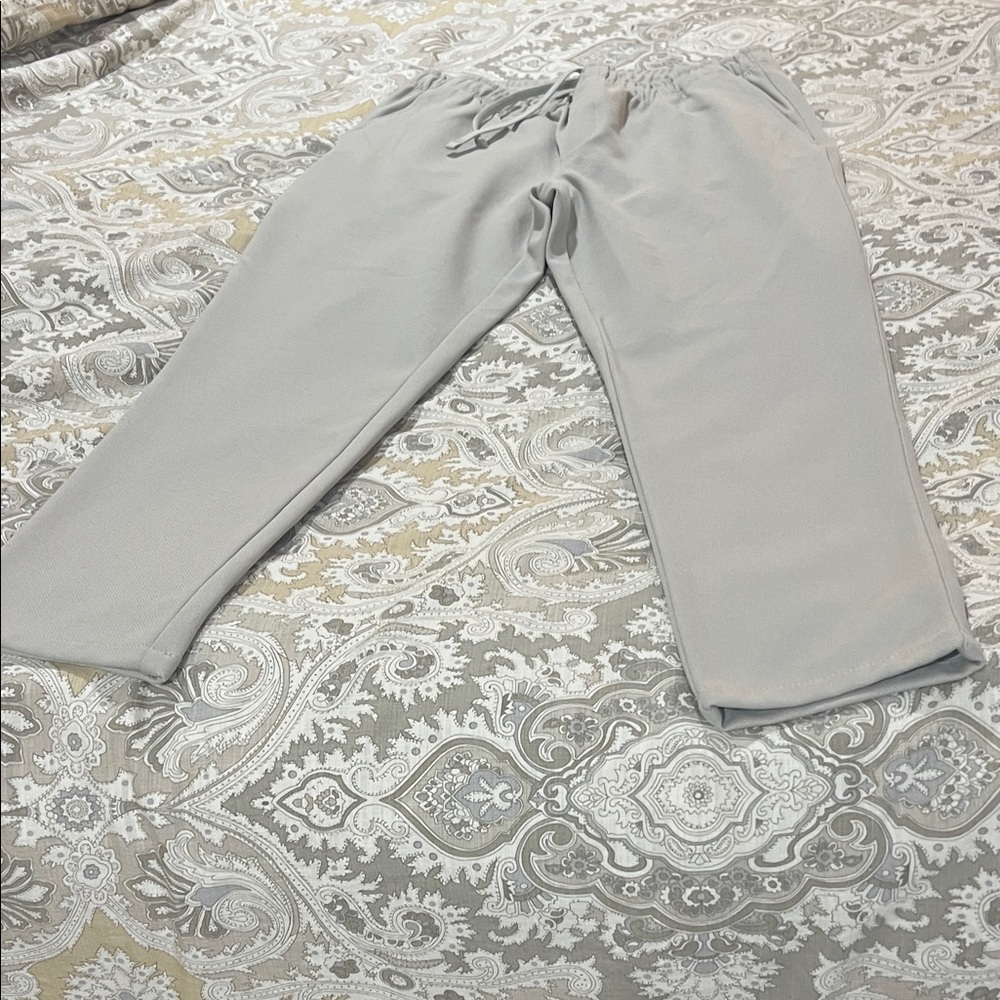 Zara XL Light Gray/taupe Slim Fit Casual Pants